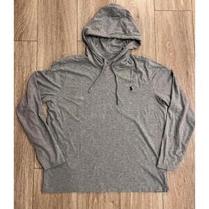Polo Ralph Lauren Gray Hooded Long Sleeve Shirt, Large